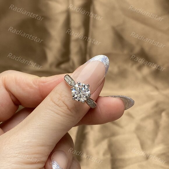 NEW Certified 2ct. t.w. Moissanite Pave Band Ring - Picture 4 of 8